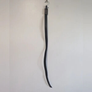 Urban Collection Black Faux Leather Belt with  Silver Hardware